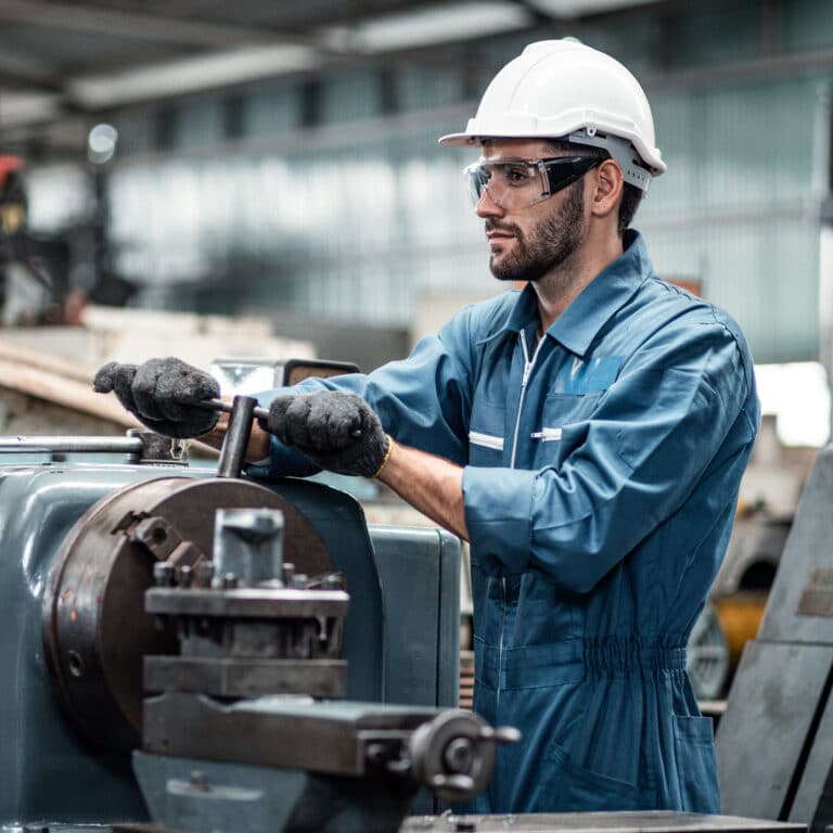 Working at industrial machinery