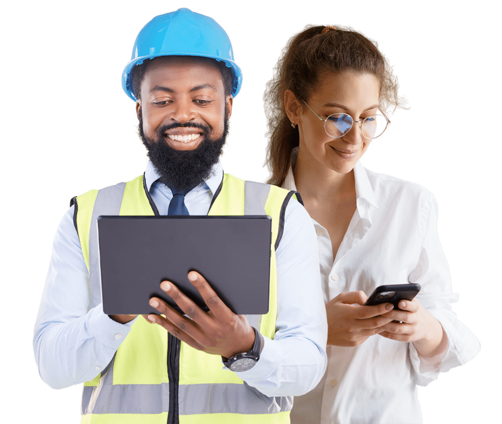 Workers using devices